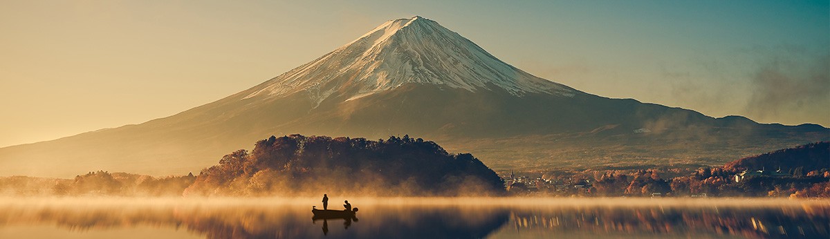 series of three images, cave, lake and flower